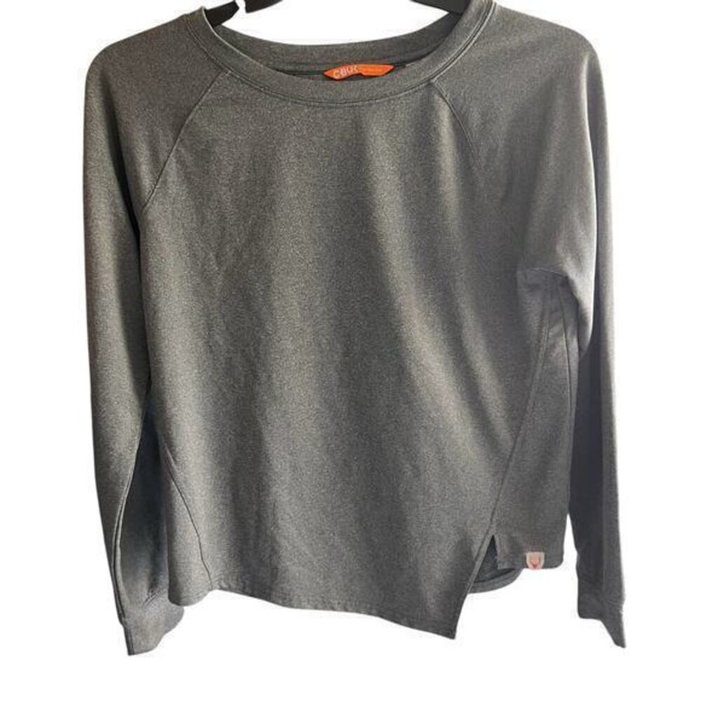 C-BUK Cutter & Buck gray asymmetrical Hem long sleeve athletic top NWOT sz L